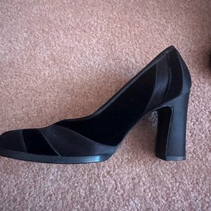 Vintage Bottega Veneta Black Heels Satin & Velvet Great Condition